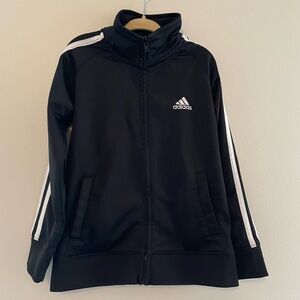 Toddler Boys 5T Adidas Striped B&W Zip Track Jacket